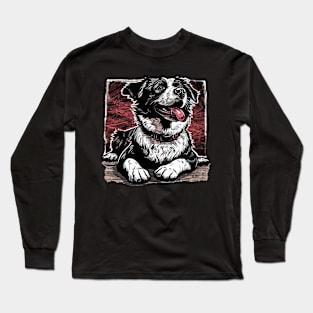 Retro Art Central Asian Shepherd Dog Lover Long Sleeve T-Shirt